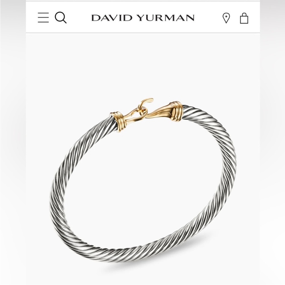 David Yurman Classic Cable 14k Gold and Silver Buckle Bracelet